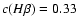 $c(H\beta)=0.33$