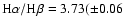 $\rm H\alpha /H\beta=3.73 (\pm 0.06$