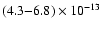 $(4.3{-}6.8)\times10^{-13}$
