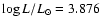 $\log L/L_{\odot} = 3.876$