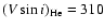 $(V \sin i)_{\rm He} = 310$