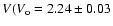 $V (V_{\rm o} =2.24\pm0.03$