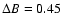 $\Delta B=0.45$