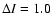 $\Delta I=1.0$