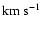${\rm km~s}^{-1}$