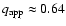 $\ensuremath{q_{\rm app}}\approx
0.64$