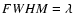 ${FWHM}=\lambda$