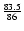 $\frac{83.5}{86}$