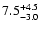 $\rm 7.5^{+4.5}_{-3.0}$