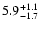 $\rm 5.9^{+1.1}_{-1.7}$