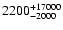 $\rm 2200^{+17000}_{-2000}$