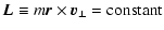 $\displaystyle \vec{L} \equiv m \vec{r}\times\vec{v}_\perp ={\rm constant}$