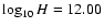 $\log_{10}H=12.00$