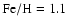 $\rm Fe/H=1.1$
