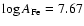 $\log A_{\rm Fe} = 7.67$