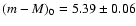 $(m-M)_{0} = 5.39 \pm 0.06$