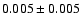 $0.005 \pm 0.005$