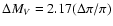 $\Delta M_{V} = 2.17(\Delta \pi/\pi)$