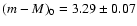 $(m-M)_{0} = 3.29 \pm 0.07$