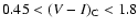 $0.45 < (V-I)_{\rm C} < 1.8$