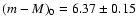 $(m-M)_{0} = 6.37 \pm 0.15$