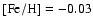${\rm [Fe/H]} = -0.03$