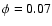 $\phi=0.07$