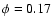 $\phi=0.17$