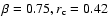 $\beta=0.75, r_{\rm c}=0.42$