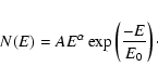 \begin{eqnarray*}N(E) = A E^\alpha \exp \left({-E \over E_0}\right)\cdot
\end{eqnarray*}