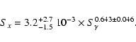 \begin{eqnarray*}S_x = 3.2^{+2.7}_{-1.5} ~10^{-3} \times S_{\gamma} ^{0.643 \pm 0.046}.
\end{eqnarray*}