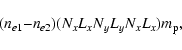 \begin{displaymath}(n_{e1}{-}n_{e2}) (N_x L_x N_y L_y N_x L_x) m_{\rm p},
\end{displaymath}