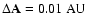 $\Delta {\bf A} = 0.01~\rm AU$