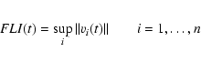 \begin{eqnarray*}FLI(t) = \sup_i \Vert v_i(t)\Vert \qquad i=1,\dots, n
\end{eqnarray*}