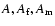 $A, A_{\rm f}, A_{\rm m}$