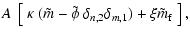 $\displaystyle A~\left[~\kappa~ (\tilde m-\tilde\phi~
\delta_{n,2}\delta_{m,1}) +\xi\tilde m_{\rm f}~\right],$