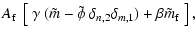 $\displaystyle A_{\rm f}~\left[~\gamma~ (\tilde m-\tilde\phi~
\delta_{n,2}\delta_{m,1}) +\beta\tilde m_{\rm f}~\right],$