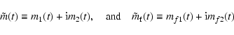 \begin{displaymath}\tilde m(t)\equiv m_1(t)+{\rm i}m_2(t), \quad{\rm and}\quad \tilde m_{\rm f}(t)\equiv
m_{f1}(t)+{\rm i}m_{f2}(t)
\end{displaymath}