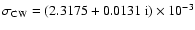 $\sigma_{\rm CW} =
(2.3175+0.0131~{\rm i}) \times 10^{-3}$