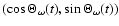 $(\cos\Theta_\omega(t), \sin\Theta_\omega(t))$