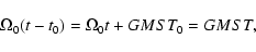 \begin{displaymath}\Omega_0(t-t_0) = \Omega_0t+GMST_0 = GMST,
\end{displaymath}