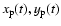 $x_{\rm p}(t),y_{\rm p}(t)$