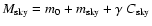 $M_{{\rm sky}}=m_0+m_{{\rm sky}}+\gamma \; C_{{\rm sky}}$