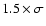 $1.5\times \sigma$