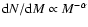${\rm d}N/{\rm d}M \propto M^{-\alpha }$