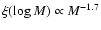 $\xi(\log M)\propto M^{-1.7}$