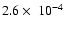 $2.6 \times\ 10^{-4}$