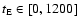 $t_{\rm E} \in [0,1200]$