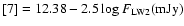 ${[7]=12.38-2.5\log F_{\rm LW2}\rm (mJy)}$