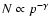$N\propto p^{-\gamma}$